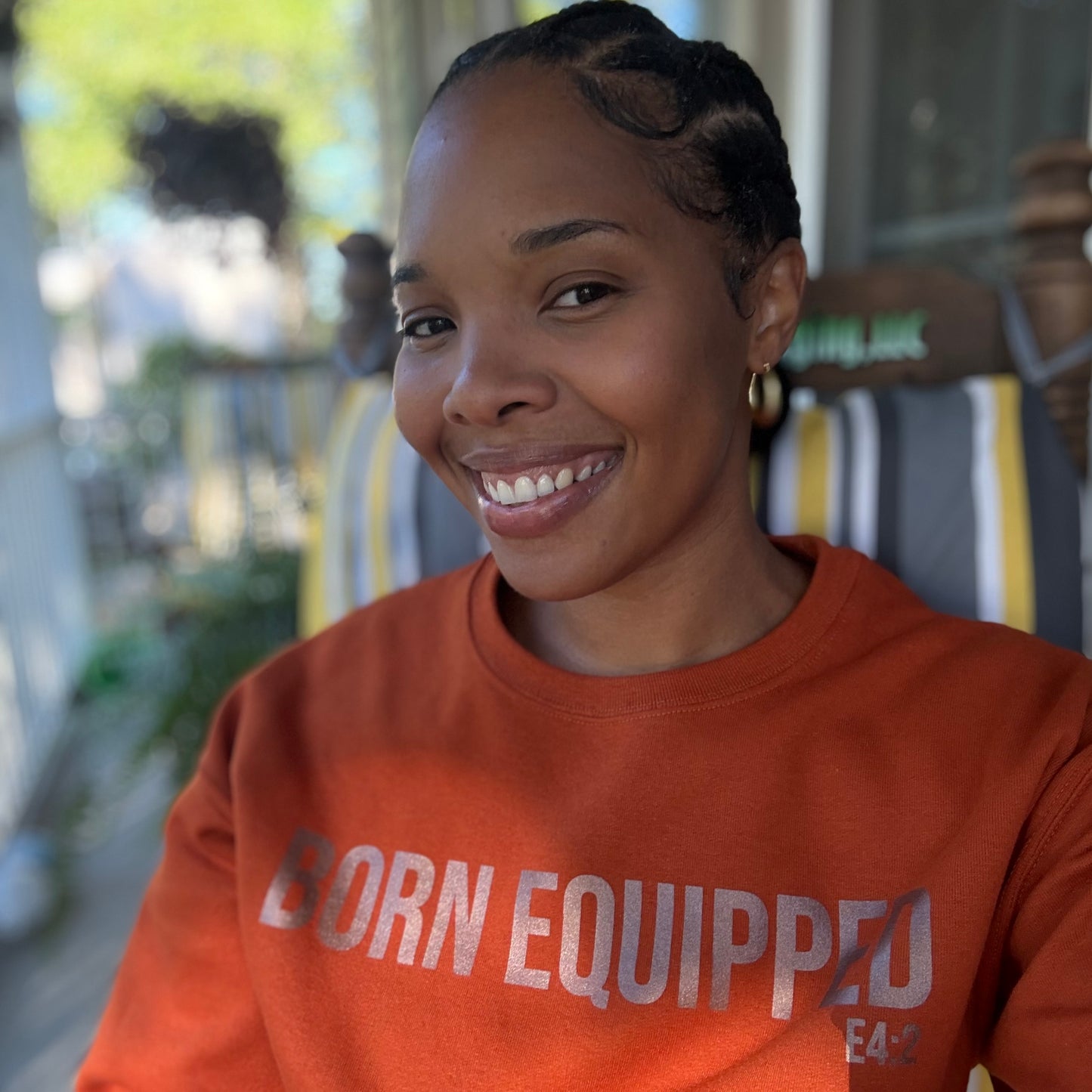 Born Equipped Unisex Sweatshirt- Texas Orange and Rose Gold