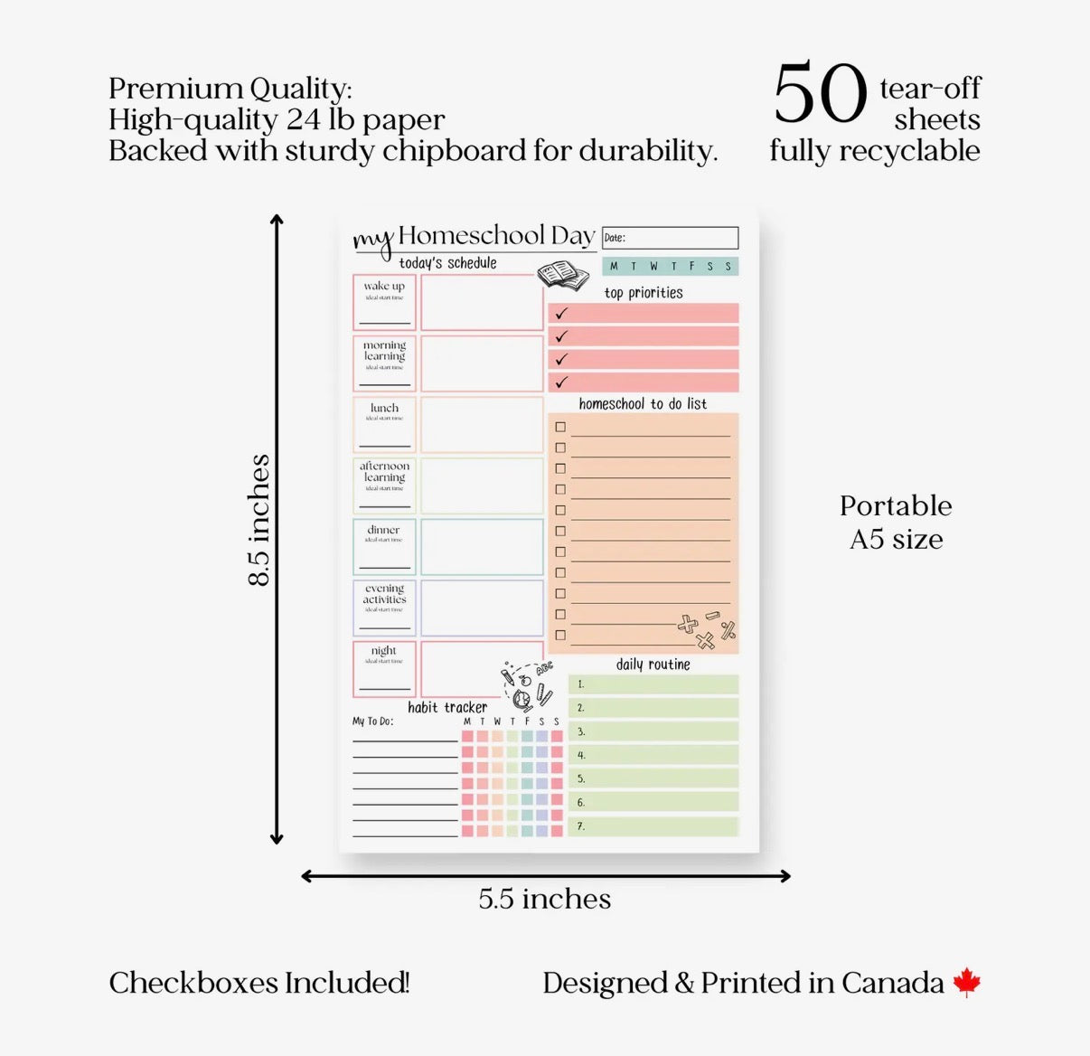 My Homeschool Planner: 50 Page Notepad
