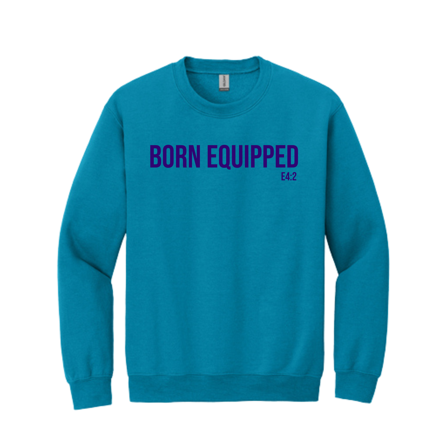 Born Equipped Unisex Sweatshirt- Sapphire and Purple