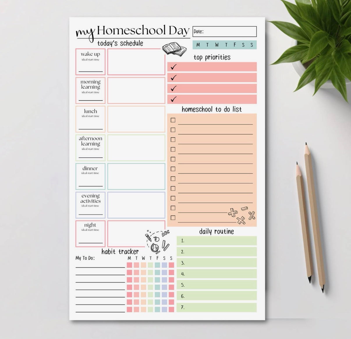 My Homeschool Planner: 50 Page Notepad