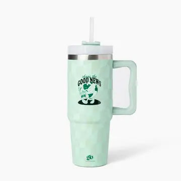 Share the Good News Stainless Steel 30oz Tumbler with Handle-Mint Green