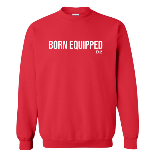 Born Equipped Unisex Sweatshirt-Red/White