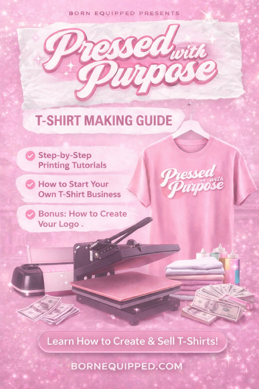 PRESSED WITH PURPOSE: A Beginner’s Guide to Profitable T-Shirt Making Ebook
